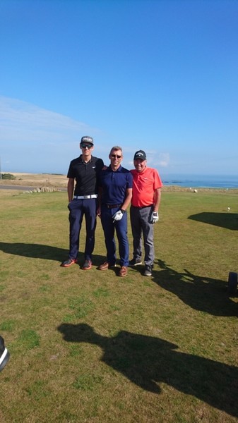 Far, son och sonson på golfresa i Skottland
